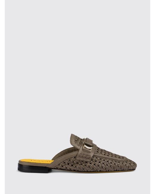 Doucal's Brown Braided Leather Mules