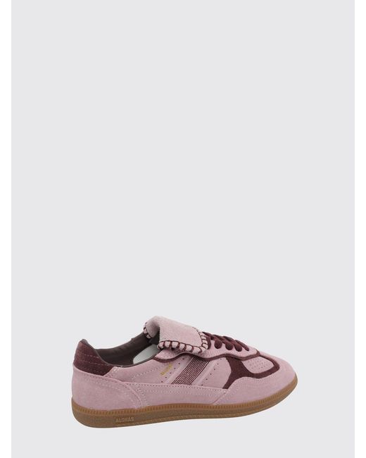 Alohas Pink Tb.490 Two-Tone Suede Sneakers With Laminated Logo