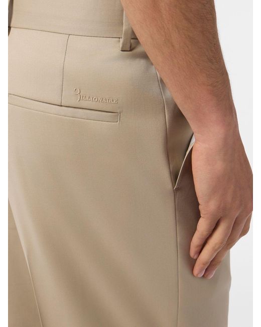 Billionaire Natural Virgin Wool Tailored Trousers for men