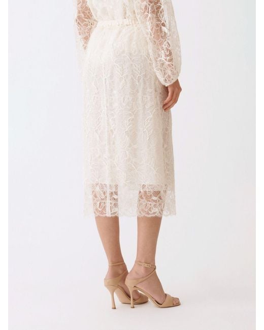 Fabiana Filippi Pink Lace Midi Skirt