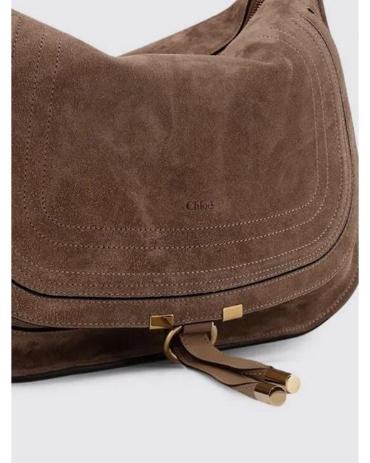 Chloé Brown Chlo&Eacute Marcie Suede Bag