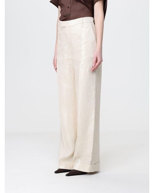 Brunello Cucinelli White Lurex Linen Palazzo Trousers