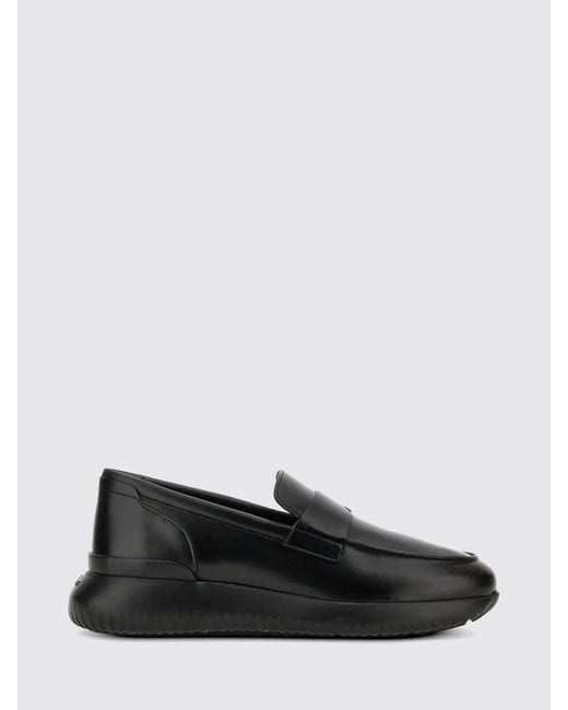 Hogan Black Cube Leather Loafers for men