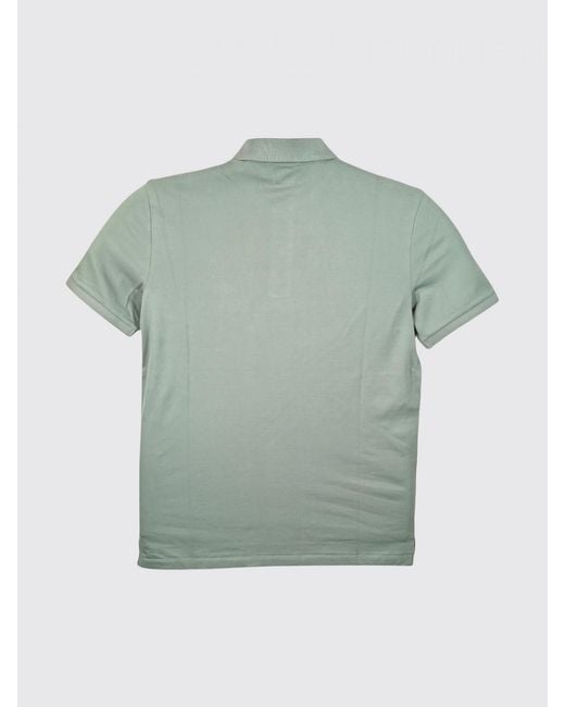 C P Company Green Basic Cotton Polo Shirt With Mini Logo for men