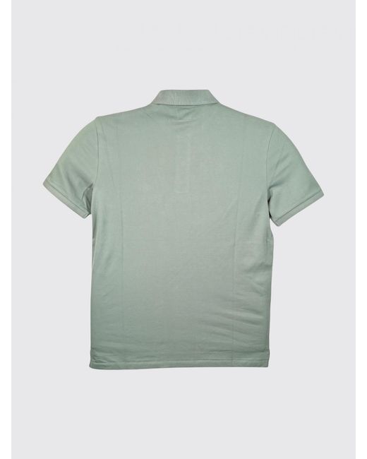C P Company Green Basic Cotton Polo Shirt With Mini Logo for men