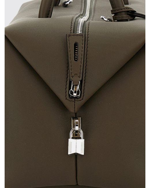 Max Mara Green Cargo Leather Holdall Bag