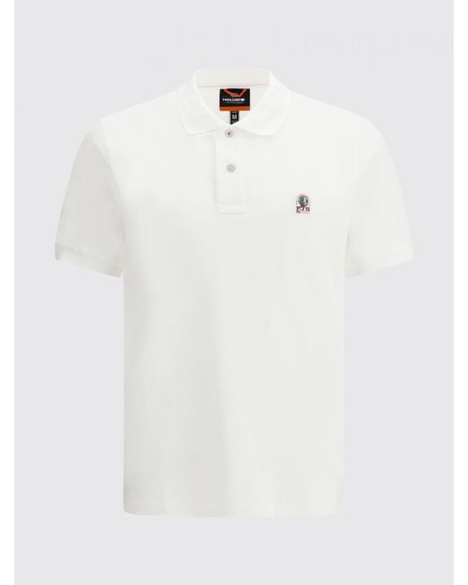Parajumpers White Cotton Polo Shirt With Logo for men