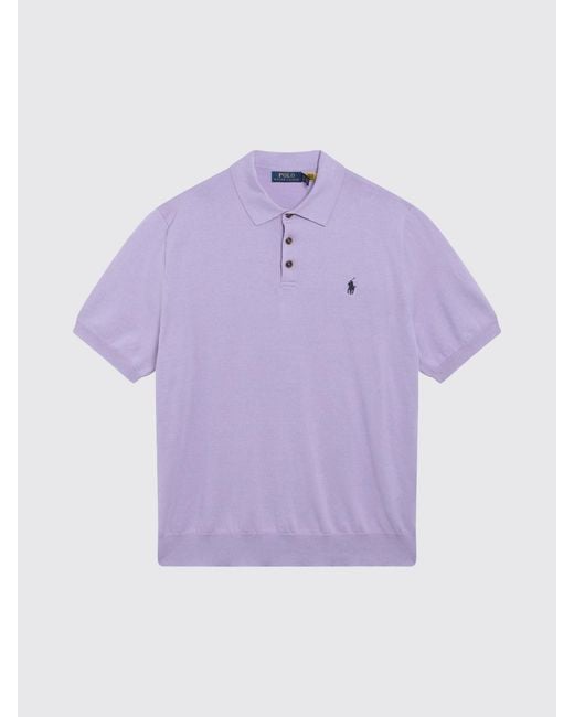 Polo Ralph Lauren Purple Cotton Polo Shirt With Embroidered Logo for men