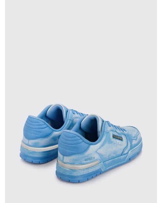 Philipp Plein Blue Viper Ii Used Leather Sneakers for men