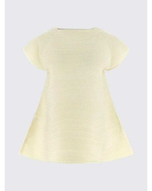 Issey Miyake Natural A-Line Short-Sleeved Jersey Mini Dress