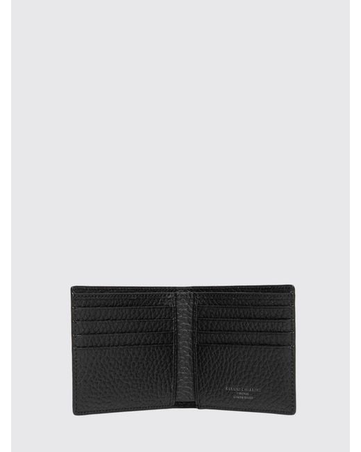 Gianni Chiarini White Pebbled Leather Bifold Wallet With Logo Lettering for men