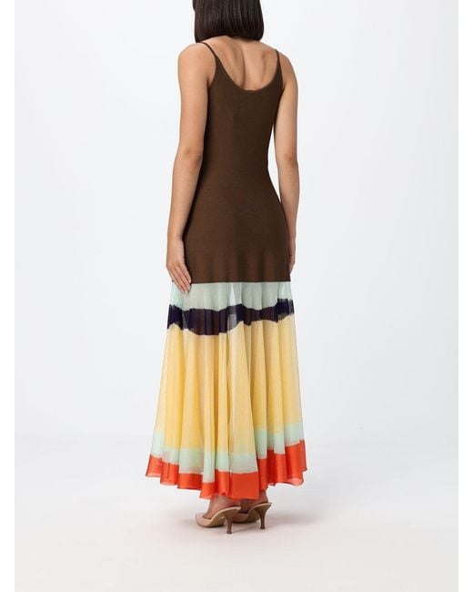 Fendi White Striped Off-The-Shoulder Viscose-Blend Midi Dress
