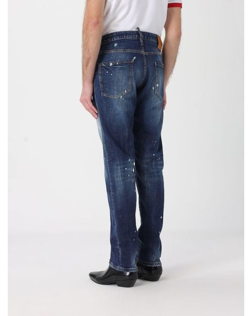 DSquared² Blue Distressed Skinny Jeans for men