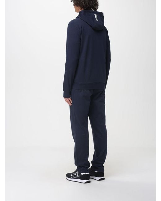 EA7 Blue Cotton Sportswear Set With Logo for men