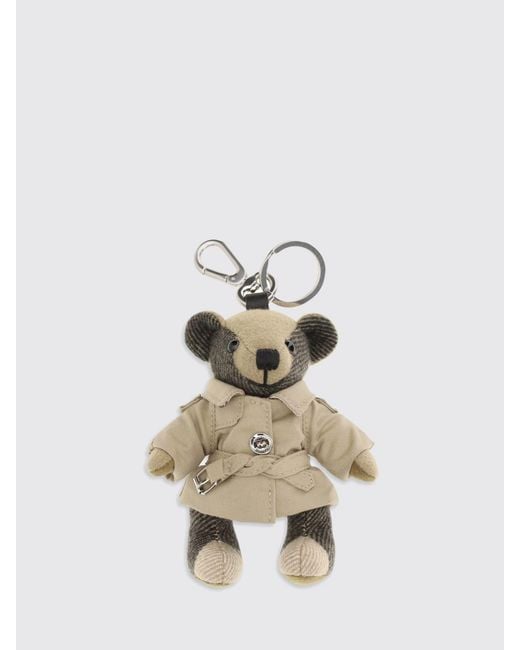 Burberry White Thomas Cashmere Keychain