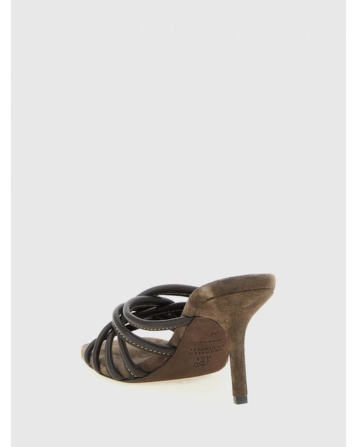 Brunello Cucinelli Brown Leather Mules