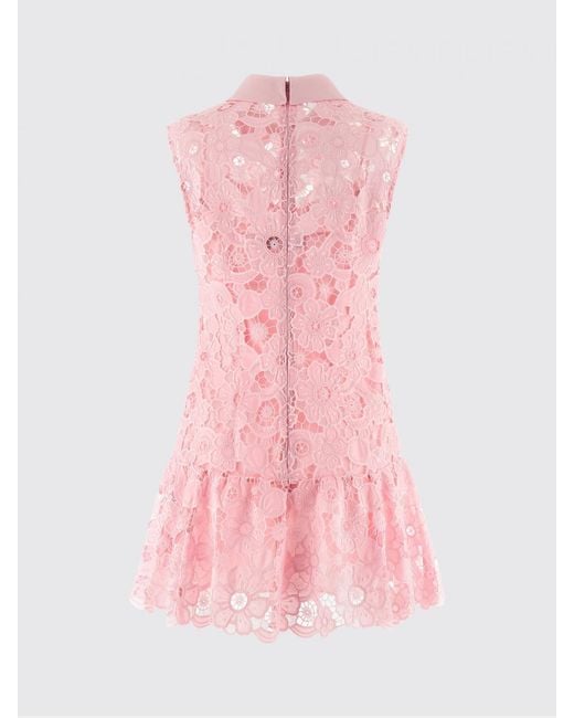Self-Portrait Pink Lace Mini Dress
