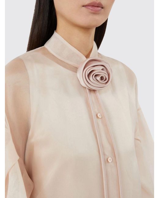 Max Mara White Moschea Flower-Shaped Satin Choker Necklace With Adjustable Closure
