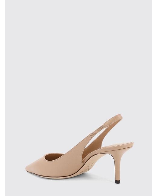 Jimmy Choo Natural Love Calfskin Leather Slingback Pumps With Mid-Stiletto Heel