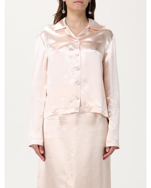 Philosophy Di Lorenzo Serafini Natural Elegant Long Sleeve Shirt With Button Closure