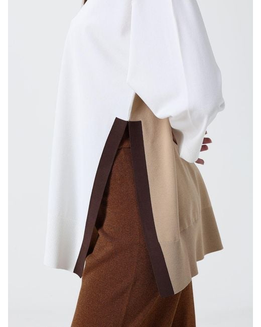 Kangra White Two-Tone Viscose Blend Top