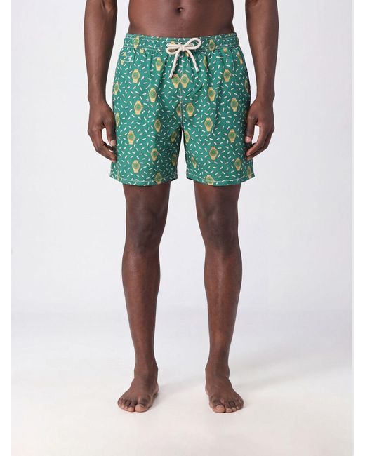 Mc2 Saint Barth Green Printed Boxer Swim Trunks for men