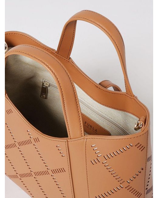 Furla Brown Goccia Perforated Leather Bag