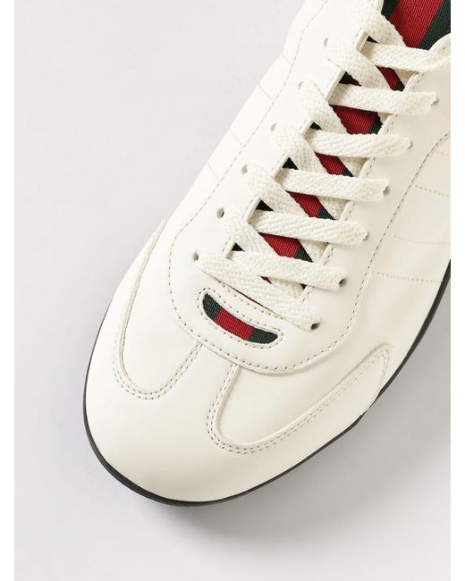 Gucci White Shift Leather Sneakers for men
