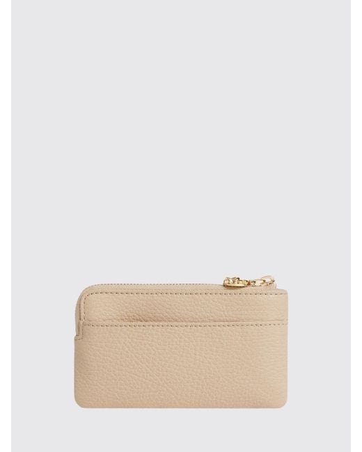 Coccinelle Natural C-Me Softy Grained Leather Coin Purse With Keychain