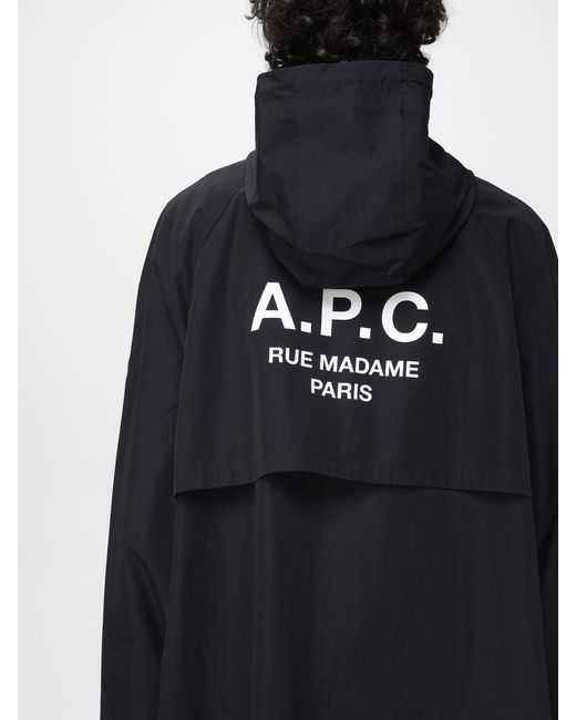 A.P.C. Blue Waterproof Hooded Jacket for men