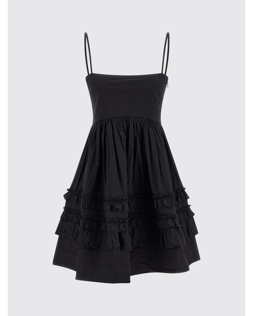 Ganni Black Cotton Skater Dress