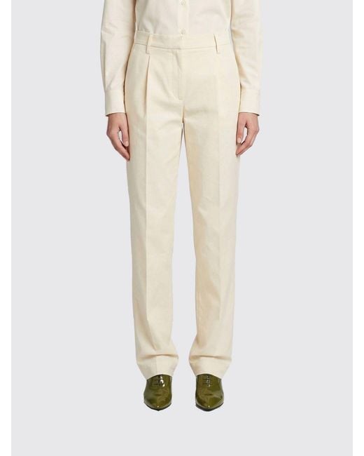 Jil Sander Natural Cotton Straight Trousers By