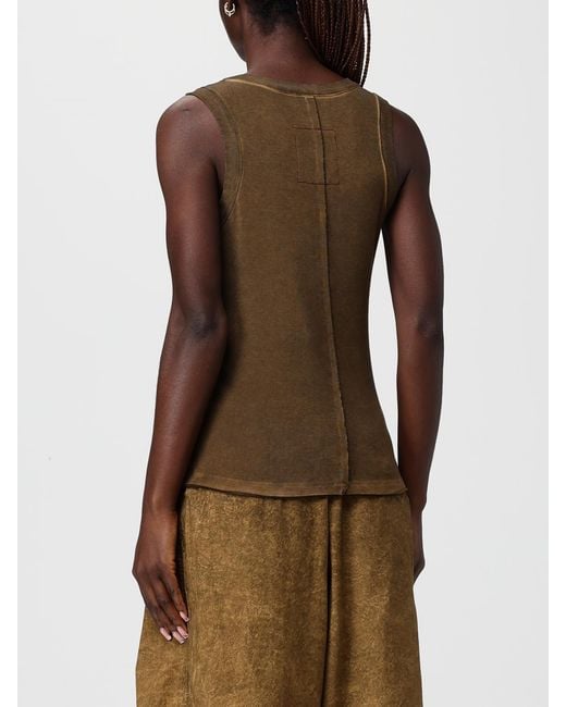 Uma Wang Brown Ribbed Washed Jersey Top