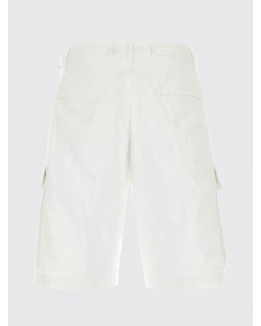 DSquared² White Cotton Cargo Shorts for men
