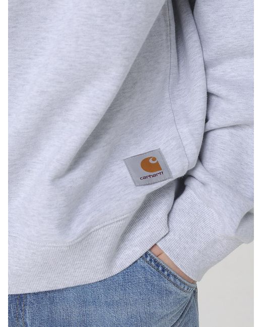 Carhartt Blue Cotton Crewneck Sweatshirt With Logo for men