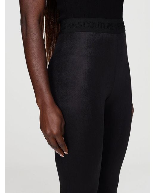 Versace Jeans Couture Black Stretch Technical Fabric Leggings