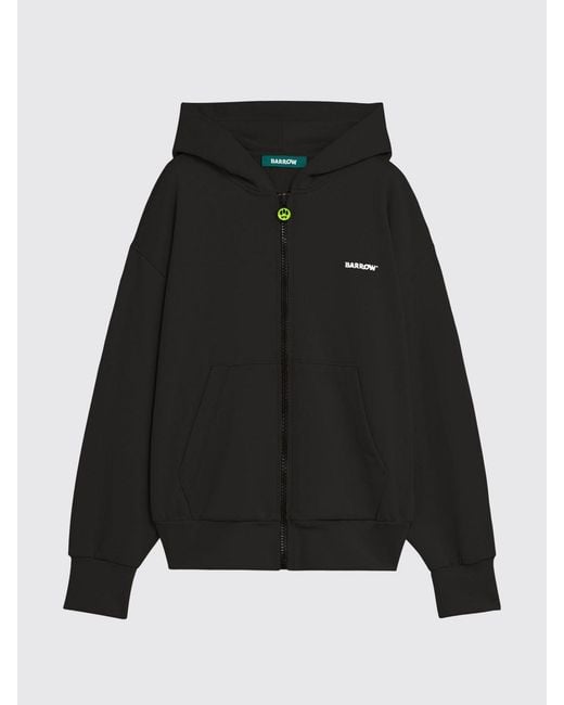 Barrow Black Cotton Hoodie With Logo