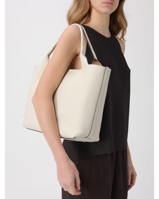 Tod's Natural Medium Leather Shopping Bag