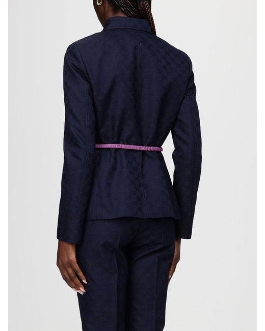 Gucci Blue Gg Cotton Blend Jacket for men