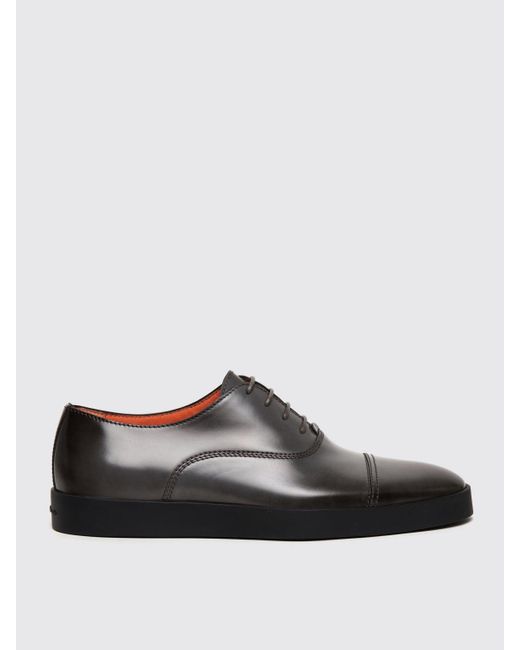 Santoni Gray Brogue Shoes for men