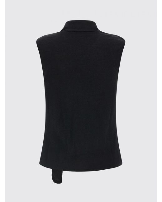 Lemaire Blue Asymmetrical Design Sleeveless Wool-Blend Cardigan
