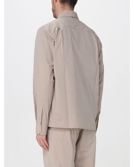 Herno Natural Stretch Modal Casual Shirt With Point Collar And Patch Pocket for men