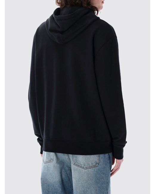 AMI Black Cotton Zip Hoodie for men