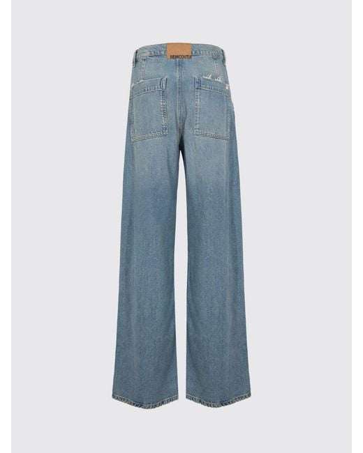 Semicouture Blue Wide Leg Jeans