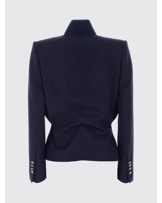 McQueen Blue Double-Breasted Wool Blazer