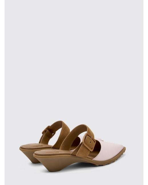 Camper White Anita Leather Mules
