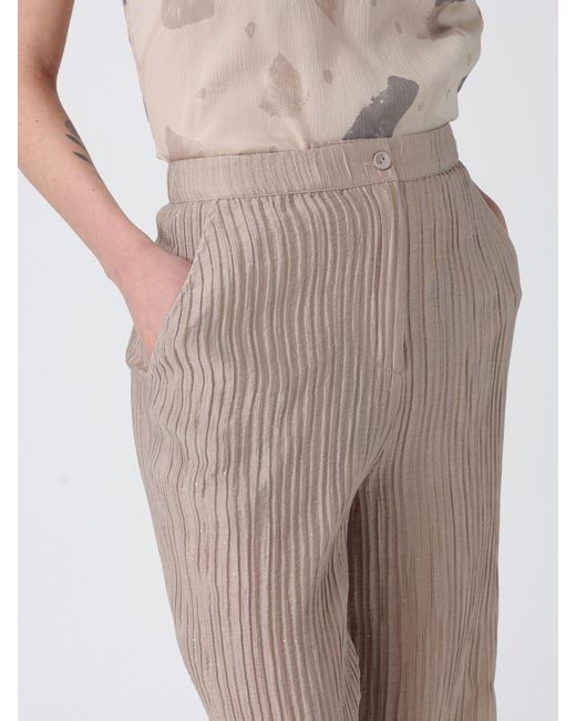 Emporio Armani Pink Pleated Lurex Crepe Trousers