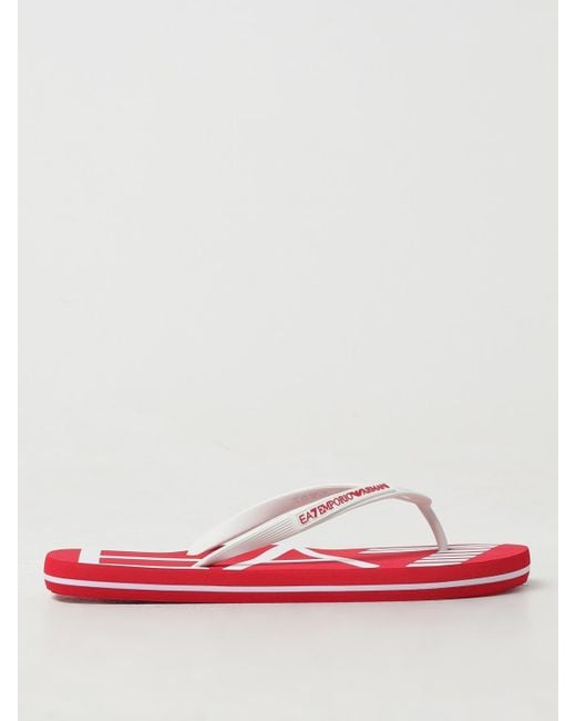EA7 Red Sandals for men