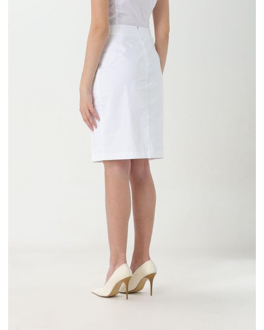 Falda midi Eurito Pinko de color White