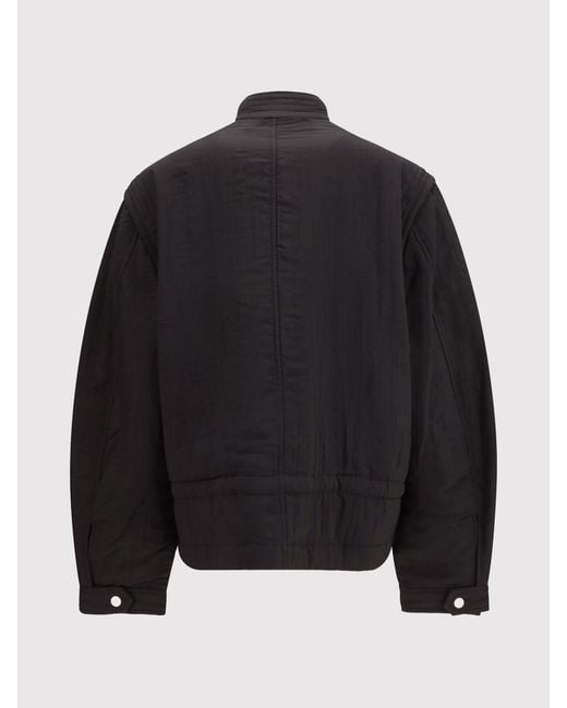 Isabel Marant Blue Blandina Cotton-Blend Bomber Jacket With High Neck And Drawstring